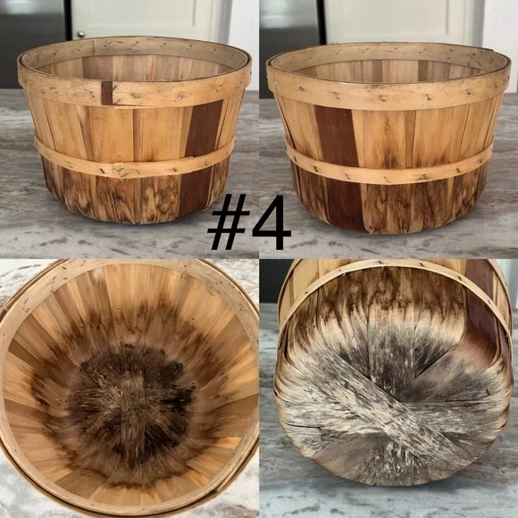 Set of 5 Fall Harvest Rustic Wooden Bushel Baskets- Fall Planter / Apple Picking - Picture 12 of 13